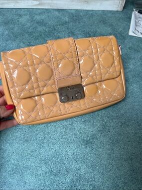 Authentic Christian Dior Camel Patent Miss Dior Canage Bag
